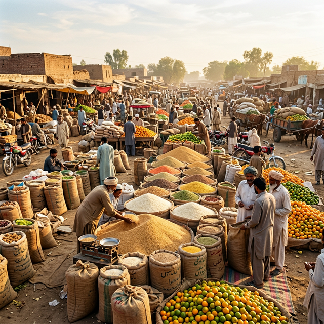 Agricultural mandi market in Pakistan
